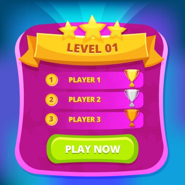 Vector game design interface - scree window for online, flash, a