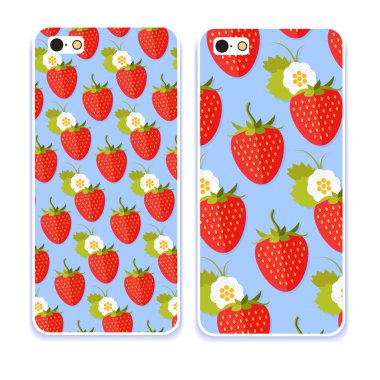 Phone case collection.Colorful background made of strawberry in 