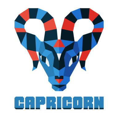 Horoscope, polygonal flat zodiac sign, astrological sign, capric