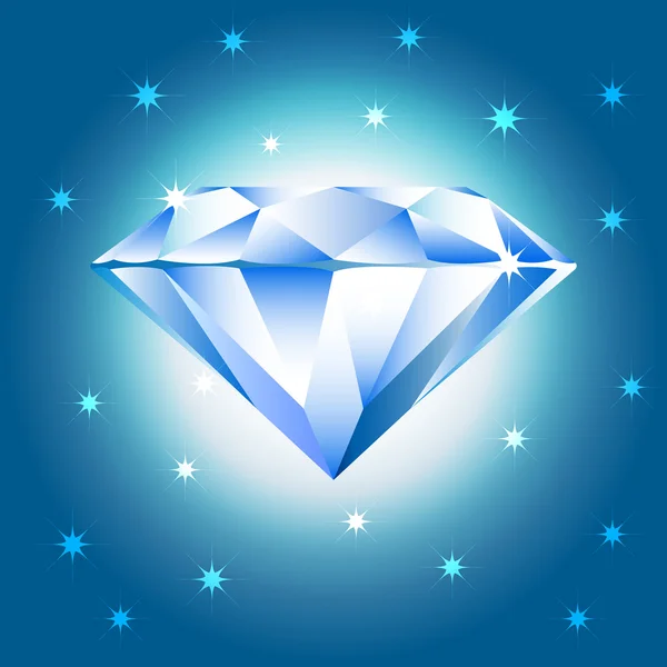 Διαμάντι μπλε κρύσταλλο — Διανυσματικό Αρχείο
