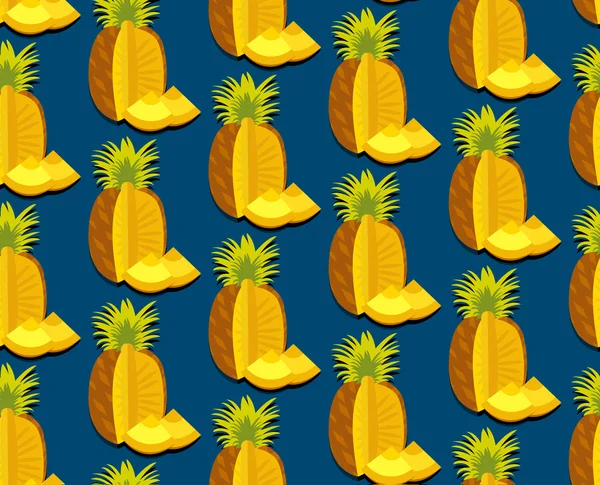 Seamless colorful background with pineapple in flat design. Funn — ストックベクタ