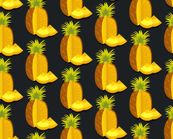 Nahtloser farbenfroher Hintergrund aus Ananas in flachem Design. f — Stockvektor