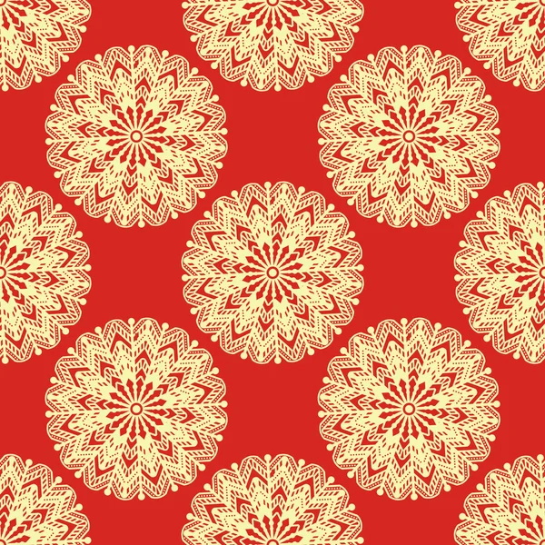 Mandala seamless pattern with many details. Snowflake for logo d — Stock vektor