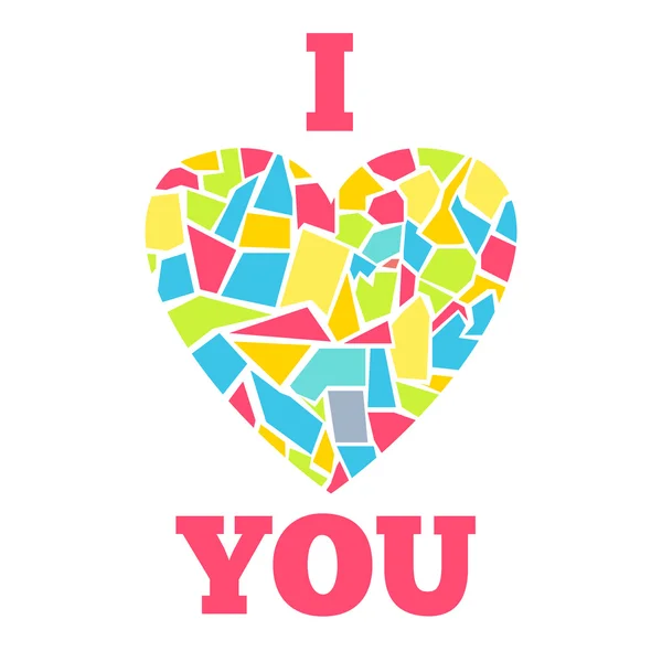 Valentinstag abstrakter Hintergrund mit Mosaik heart.vector bac — Stockvektor