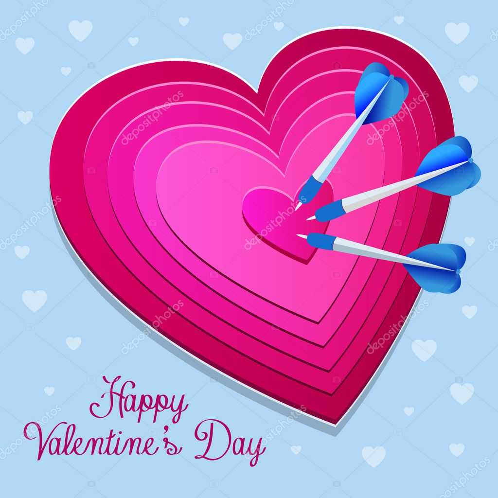 Cible Coeur Rouge Viser Avec La Fleche Cœur Rose Flechettes En Forme De Cible Image Vectorielle Par Nina 777 C Illustration