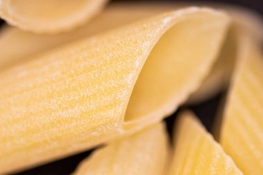 Makarna yakın çekim. Ünlü makarnanın ayrıntıları.