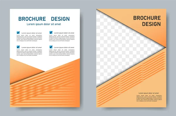 Triangolo Arancione Strisce Spazio Triangolo Immagine Design Brochure Template Report — Vettoriale Stock