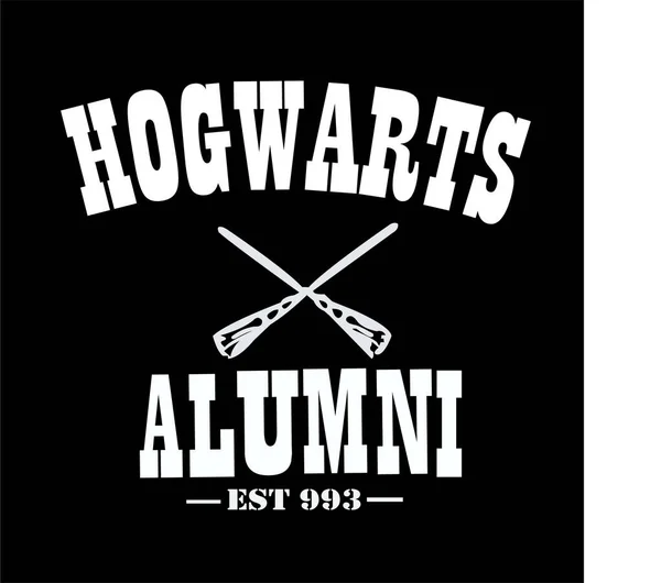 Hogwarts Alumni Est 993 Com Vara Hóquei Gelo — Vetor de Stock