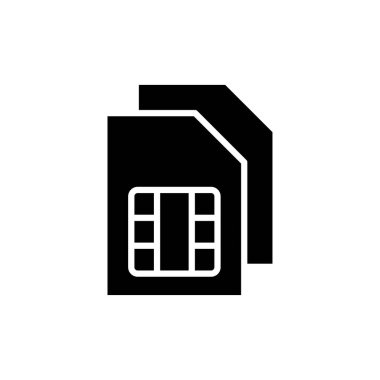 Web ve mobil uygulama için Sim kart simgesi vektörü. çift sim kart işareti ve sembol