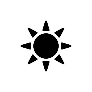 Web ve mobil uygulama için güneş simgesi vektörü. Parlaklık işareti ve sembol.