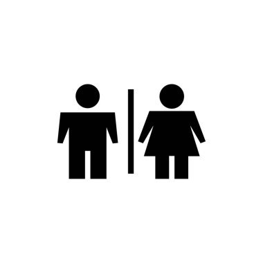 Web ve mobil uygulama için tuvalet ikonu vektörü. Kızlar ve erkekler tuvaletleri imzalar ve simgeler. Banyo tabelası. wc, tuvalet