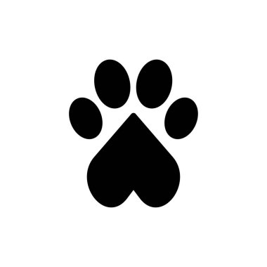 Web ve mobil uygulama için Paw simgesi vektörü. Pençe izi ve sembol. köpek ya da kedi pençesi