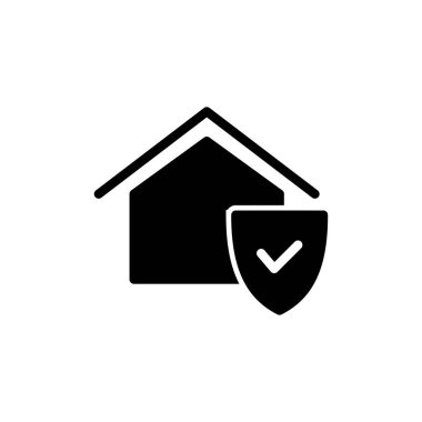 İnternet ve mobil uygulama için ev sigortası ikonu vektörü. ev koruma işareti ve sembol