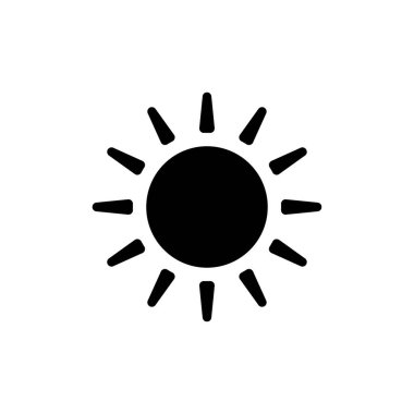 Web ve mobil uygulama için güneş simgesi vektörü. Parlaklık işareti ve sembol.