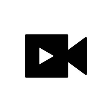 Web ve mobil uygulama için video simgesi vektörü. Video kamera işareti ve sembol. Film tabelası. Sinema