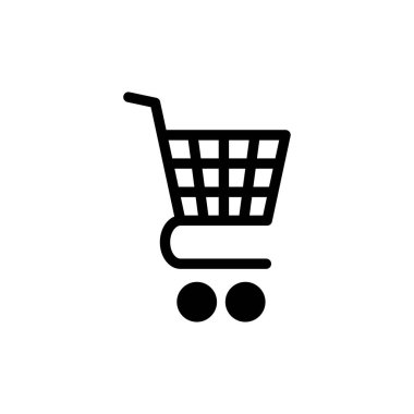 Web ve mobil uygulama için ikon vektörü alınıyor. Alışveriş arabası işareti ve sembol. Trolley simgesi