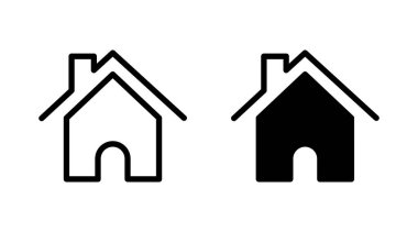 Ev simgesi kümesi vektörü. Ev işareti ve sembol
