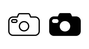 Kamera simgesi kümesi vektörü. Fotoğraf makinesi işareti ve sembol. fotoğrafçılık simgesi.