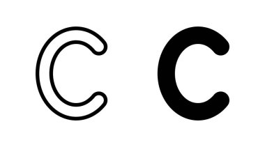 Telif hakkı simgesi kümesi vektörü. telif hakkı işareti ve sembol