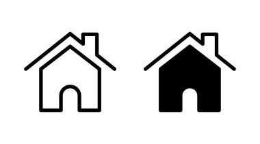 Ev simgesi kümesi vektörü. Ev işareti ve sembol