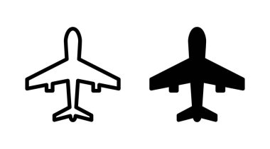 Düzlem simgesi vektörü. Uçak işareti ve sembol. Uçuş taşıma sembolü. Seyahat işareti. uçak.