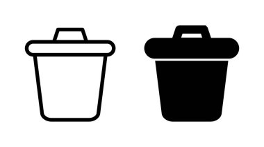 Çöp simgesi kümesi vektörü. Çöp kutusu simgesi. İşareti ve sembolü sil.