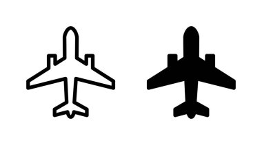 Düzlem simgesi vektörü. Uçak işareti ve sembol. Uçuş taşıma sembolü. Seyahat işareti. uçak.