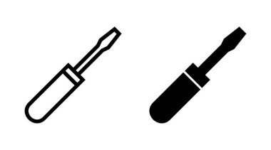 Tornavida simgesi kümesi vektörü. araç işareti ve sembol