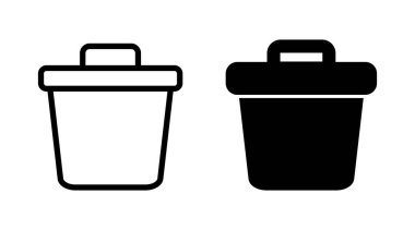 Çöp simgesi kümesi vektörü. Çöp kutusu simgesi. İşareti ve sembolü sil.