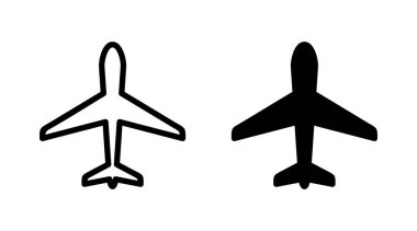 Düzlem simgesi vektörü. Uçak işareti ve sembol. Uçuş taşıma sembolü. Seyahat işareti. uçak.