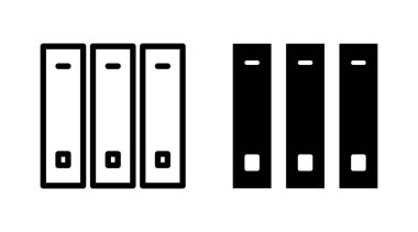 Kütüphane simgesi ayarlanmış vektör. eğitim işareti ve sembol