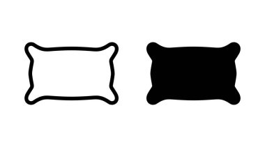 Yastık simgesi kümesi vektörü. Yastık işareti ve sembol. Rahat yumuşacık yastık.