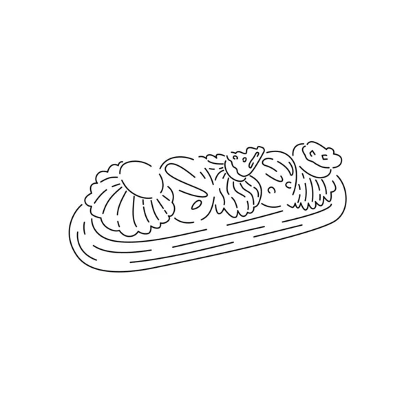 Signo Eclair Dibujado Mano Lineal Concepto Dulce Dulce Dulce Esmaltado — Vector de stock