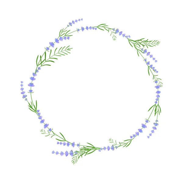 Kwiatowy Okrąg Lawendowy Lub Ramka Bezproblemowy Wzór Symbolizuje Naturę Grafika — Wektor stockowy