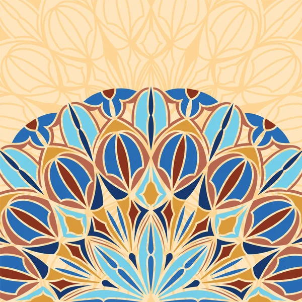 Renkli bir etnik gotik mandala ile vektör kare arkaplan