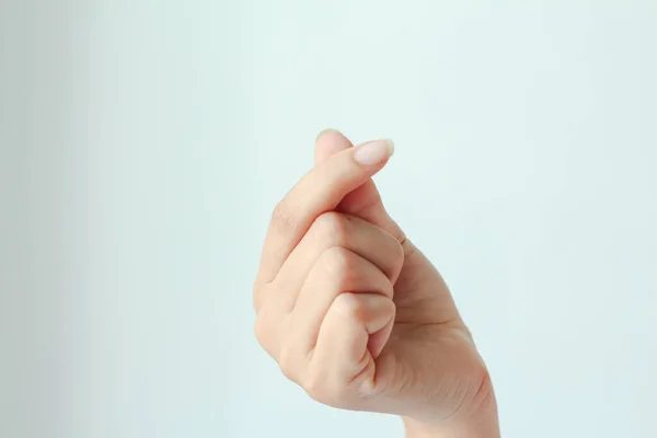 Mão Mostrando Mini Sinal Coração — Fotografia de Stock