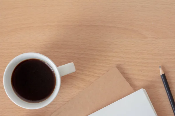 Tazza Caffè Sul Tavolo Legno — Foto Stock