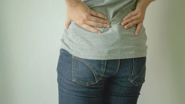 Young Woman Low Back Pain — Stock Photo, Image