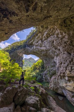 Dushan County, Guizhou, Çin 'deki Karst kırsal manzarası