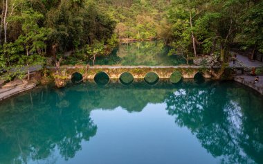 Libo, Guizhou, Çin 'deki antik köy manzarası