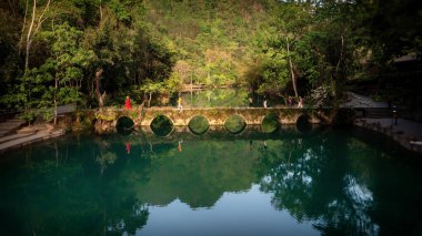 Libo, Guizhou, Çin 'deki antik köy manzarası