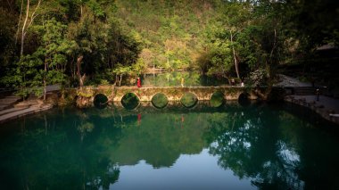 Libo, Guizhou, Çin 'deki antik köy manzarası