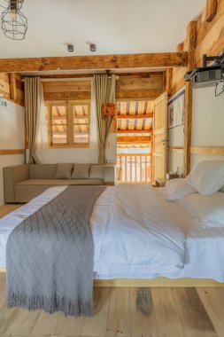 Libo County, Guizhou, Çin 'deki Zhelu Antik Köyü Kırsal Arazi