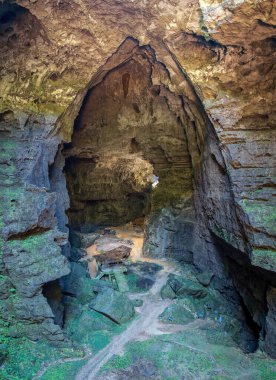 Qingyang Mağarası ve Tianguang Manzarası Dushan County, Guizhou, Çin