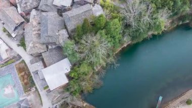 Libo County, Guizhou, Çin 'deki kırsal manzaranın hızlandırılmış görüntüleri