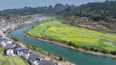 Libo County, Guizhou, Çin 'deki kırsal manzaranın hızlandırılmış görüntüleri