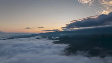 Time-lapse photography of the beautiful cloud and mist scenery around Xijiang Miao Village in Leishan County, Guizhou, China
