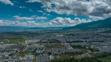 Dali, Yunnan, Çin 'de günbatımının hızlandırılmış hava görüntüleri