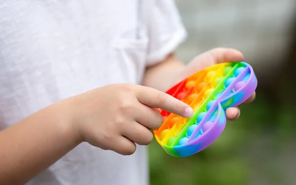 Kleurrijke Antistress Sensorische Speelgoed Fidget Duw Het Handen Van Het — Stockfoto
