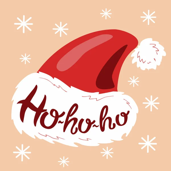 Vetores de Ho Ho Ho Tipografia De Saudação De Natal Com Chapéu De